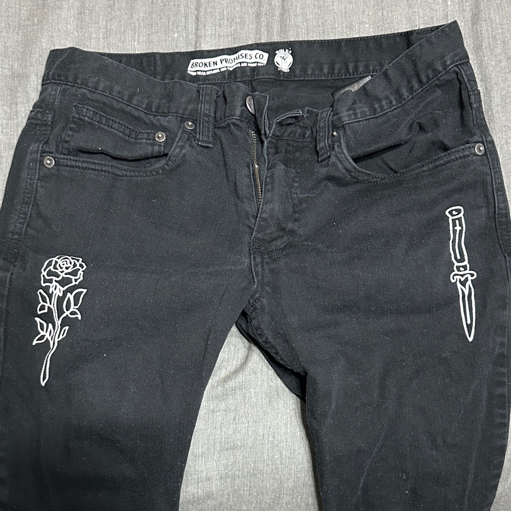 Broken promises co Black Skinny Jeans for Men